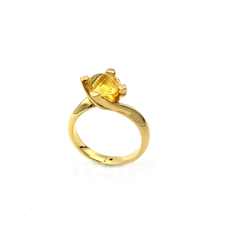 anello labriola oro oro giallo e topazio giallo - siciliano gioielli