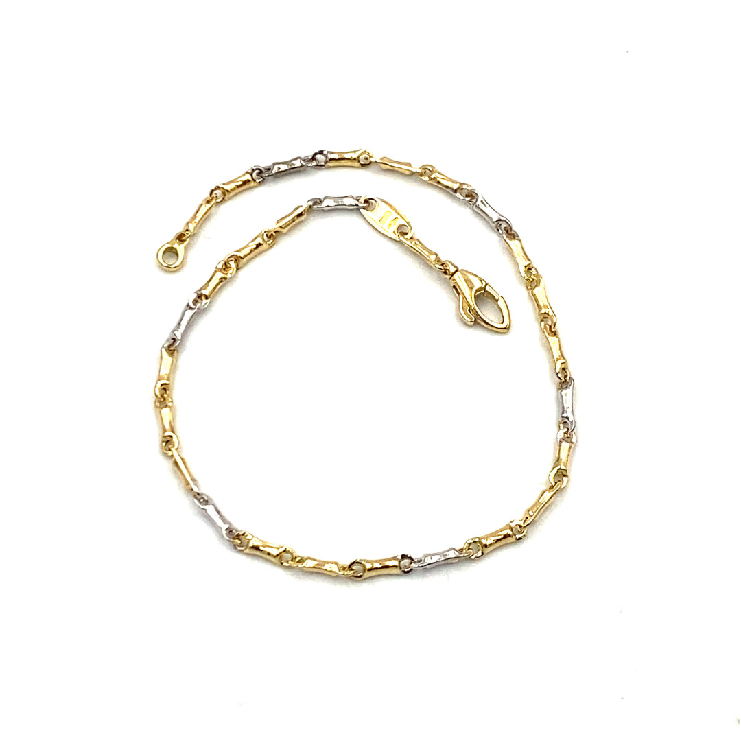 bracciale ossetto oro bicolore siciliano gioielli