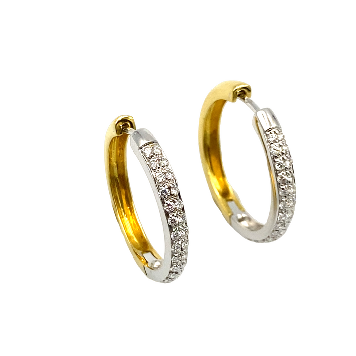 orecchini oro bicolore con diamanti le duchesse - siciliano  gioielli
