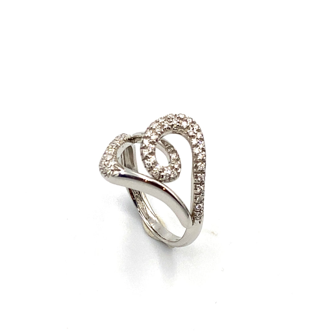 anello oro bianco  con diamanti miluna - siciliano gioielli 