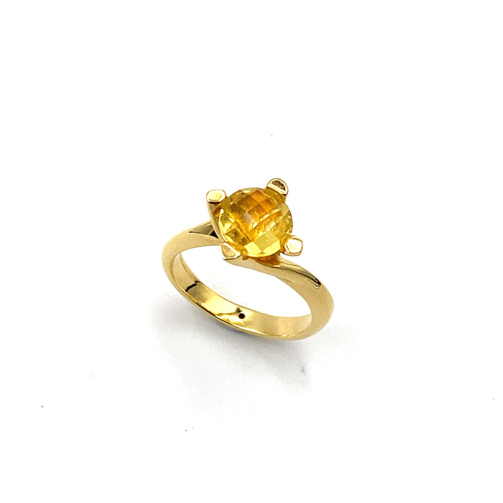 anello labriola oro oro giallo e topazio giallo - siciliano gioielli