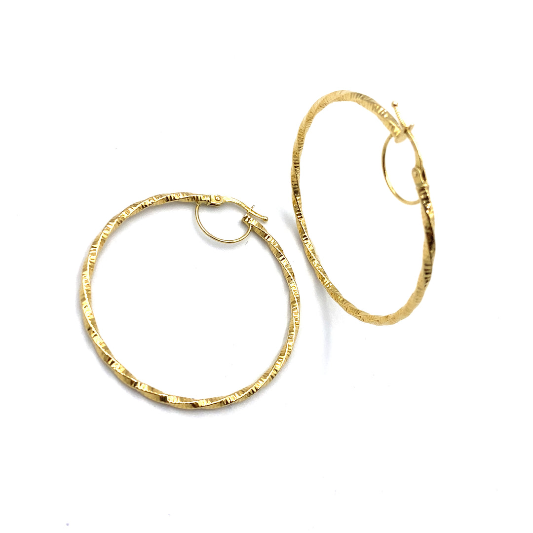 orecchini oro giallo  a cerchio siciliano gioielli