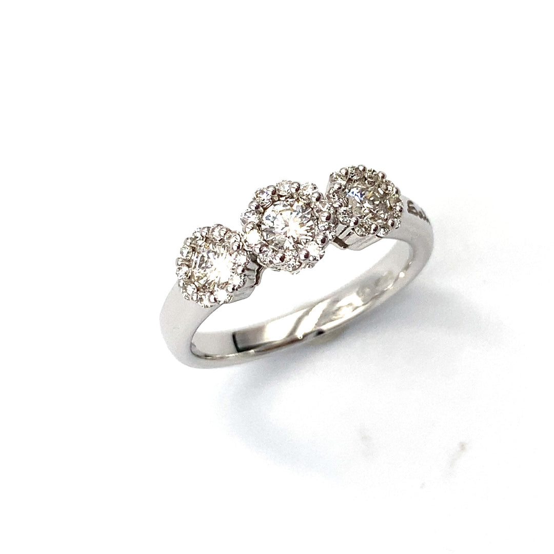 anello trilogy salvini oro bianco e diamanti - siciliano gioielli