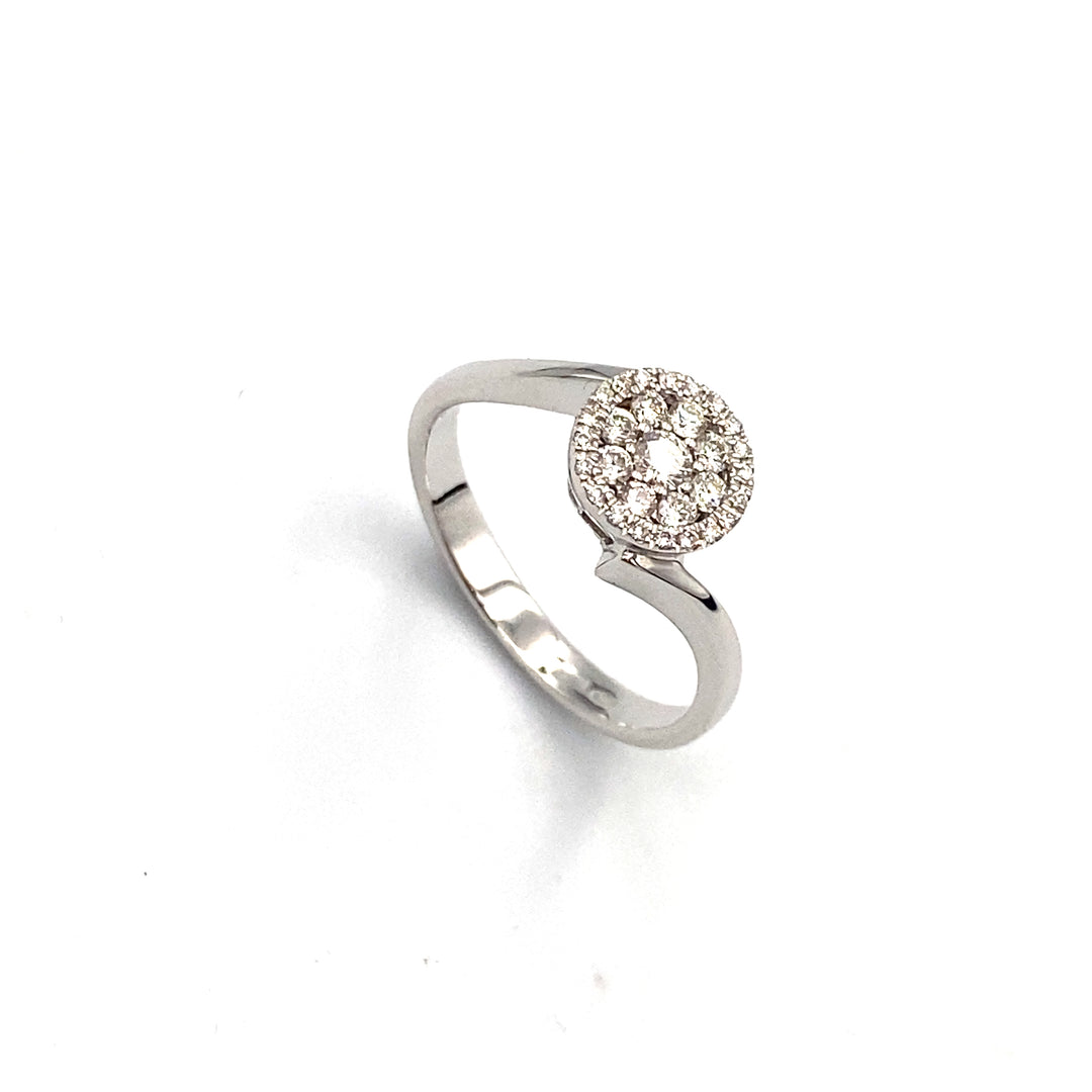 anello  clesi  con diamanti  oro bianco  - siciliano  gioielli 