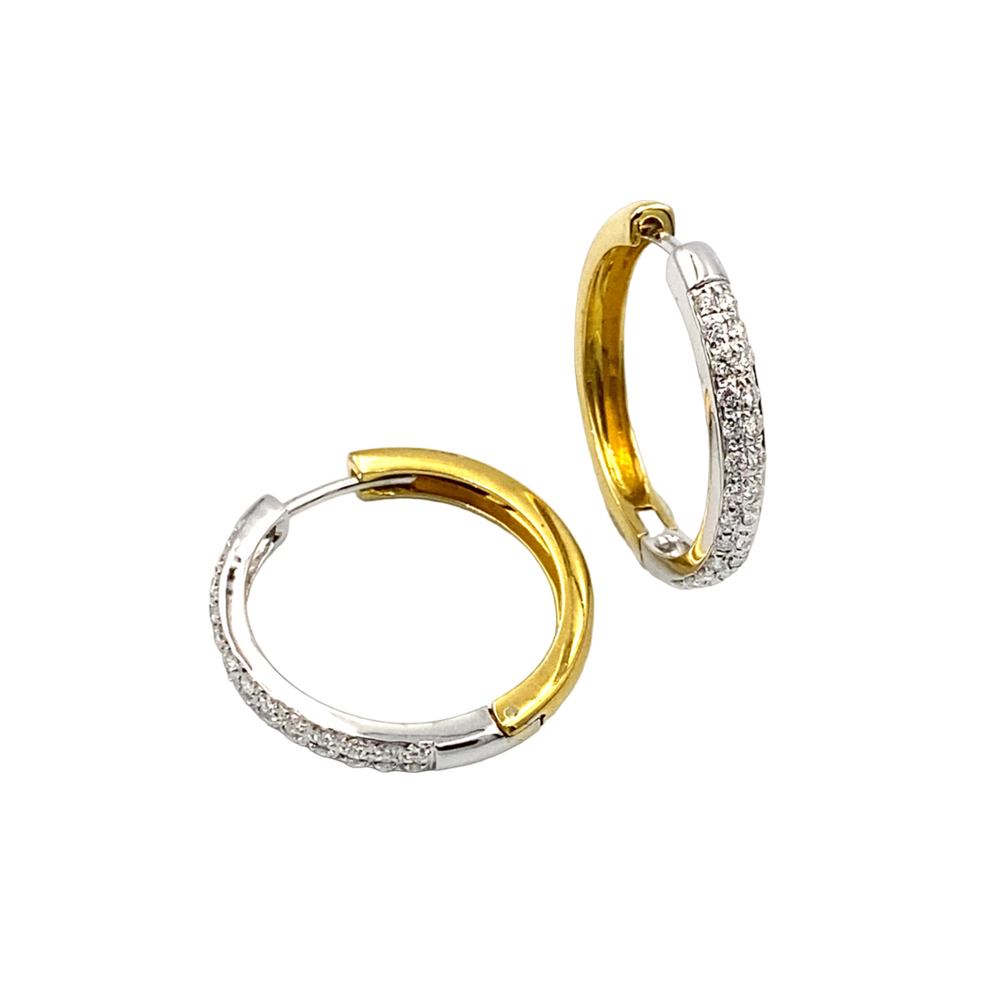 orecchini oro bicolore con diamanti le duchesse - siciliano gioielli