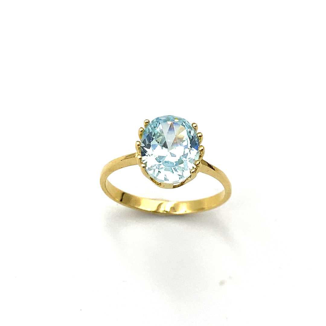 anello oro giallo  e topazio azzurro  siciliano gioielli 