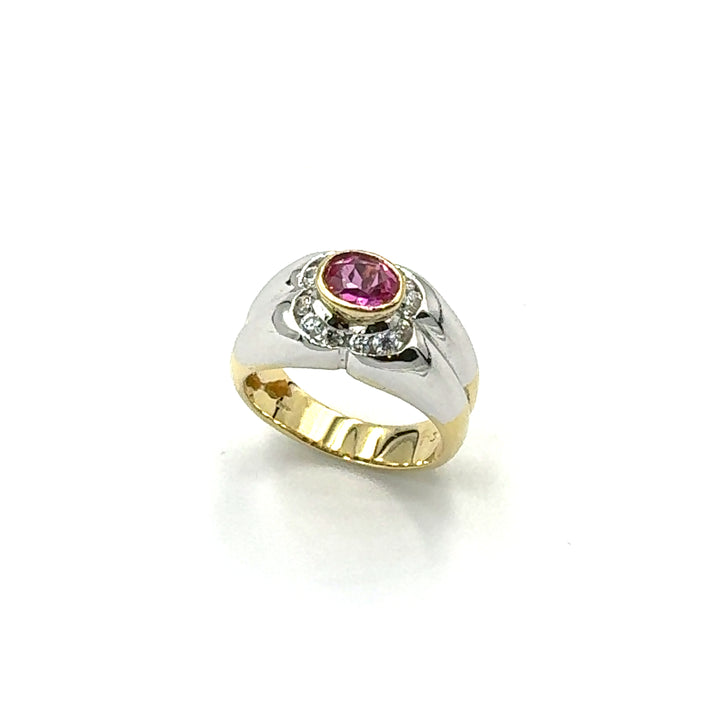 Anello Bicolore Quarzo Rosa