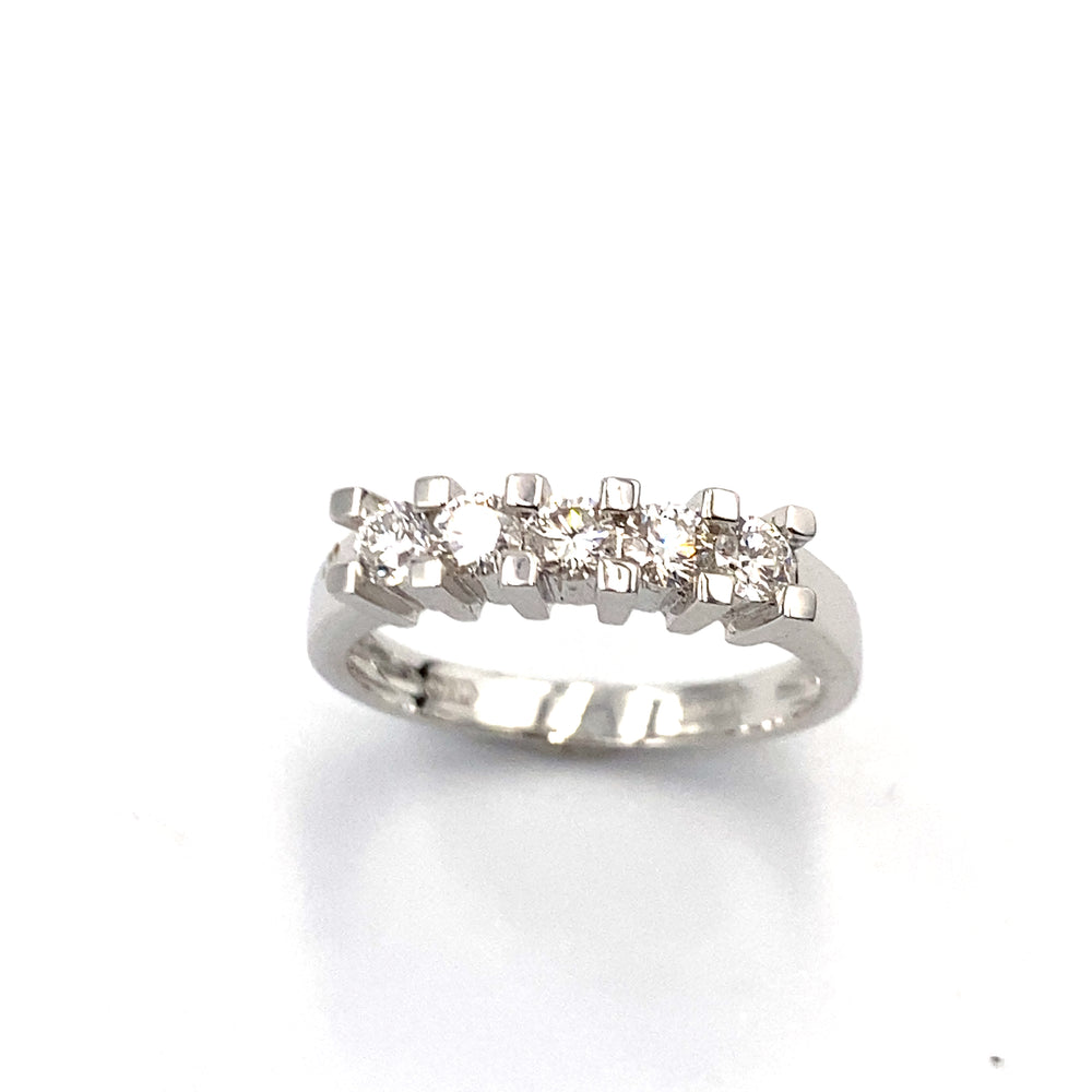 anello veretta donna oro con diamanti - siciliano gioielli
