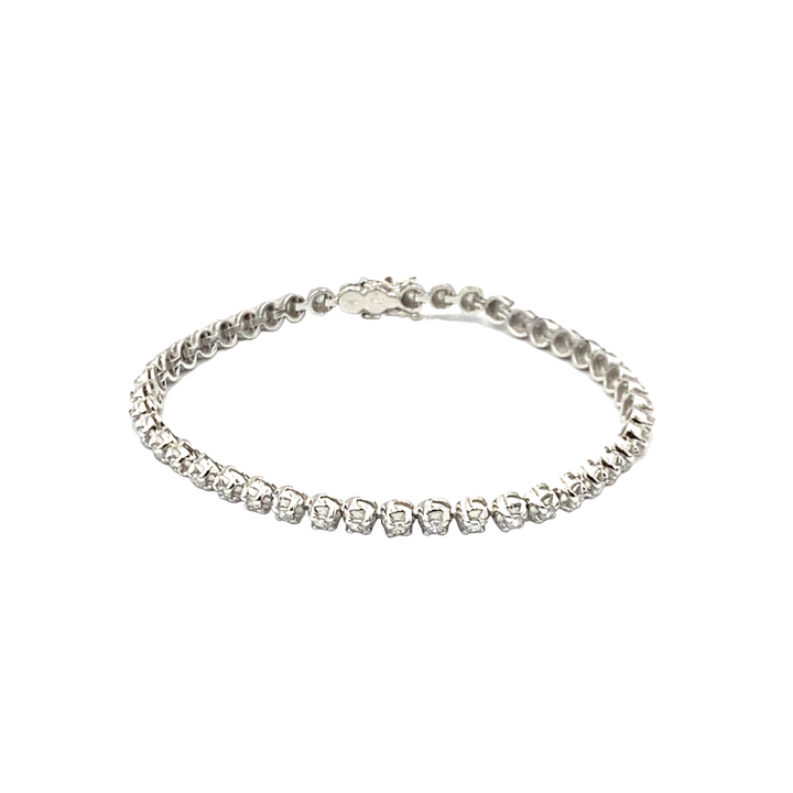 bracciale oro bianco e zirconi da donna siciliano gioielli 