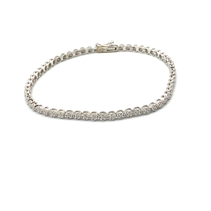 bracciale  tennis oro bianco e zirconi siciliano  gioielli 