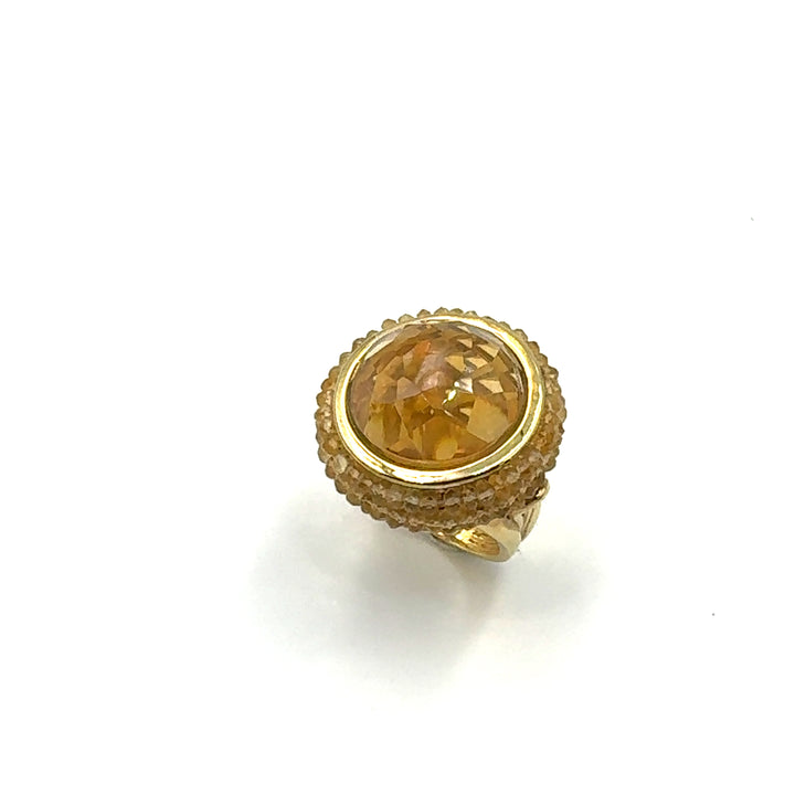 Anello Centrinato con Topazio Giallo