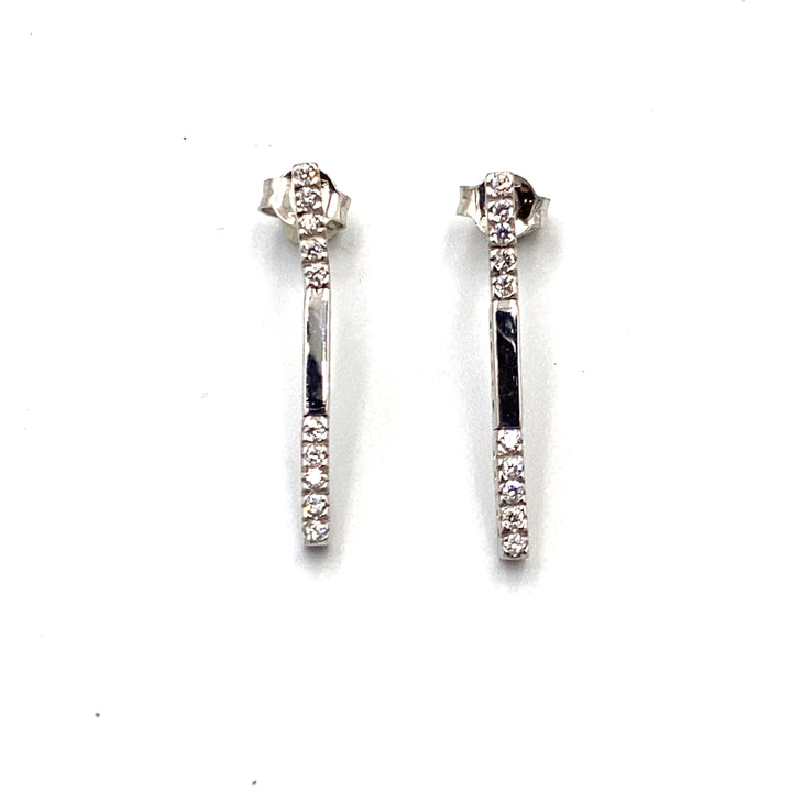 White Gold Pendant Earrings