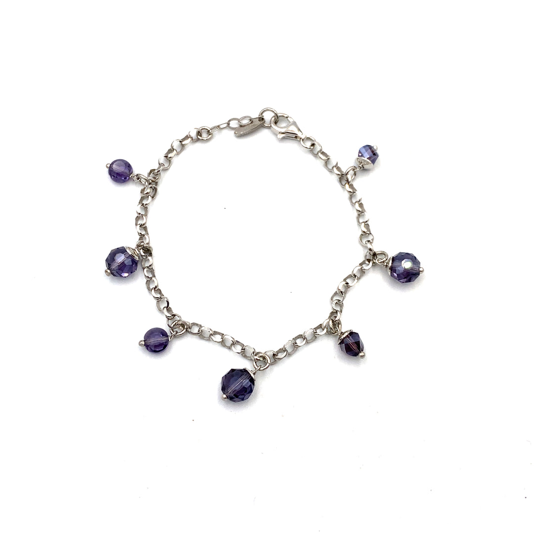 Bracciale Argento Con Swarovski Viola siciliano gioielli