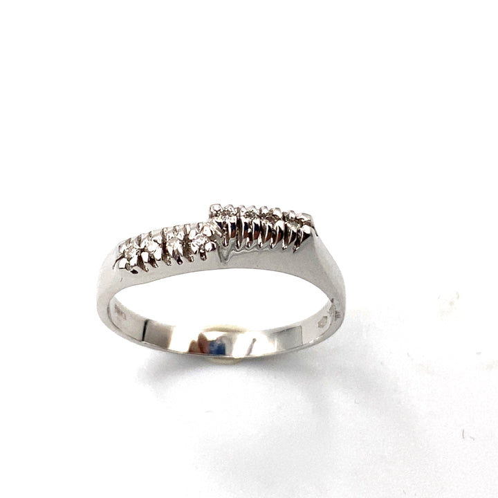 anello oro bianco con diamanti donna oro - siciliano gioielli