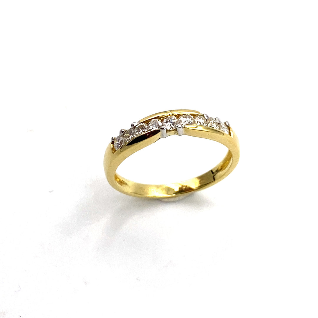 anello oro giallo le duchesse con diamanti- siciliano gioielli