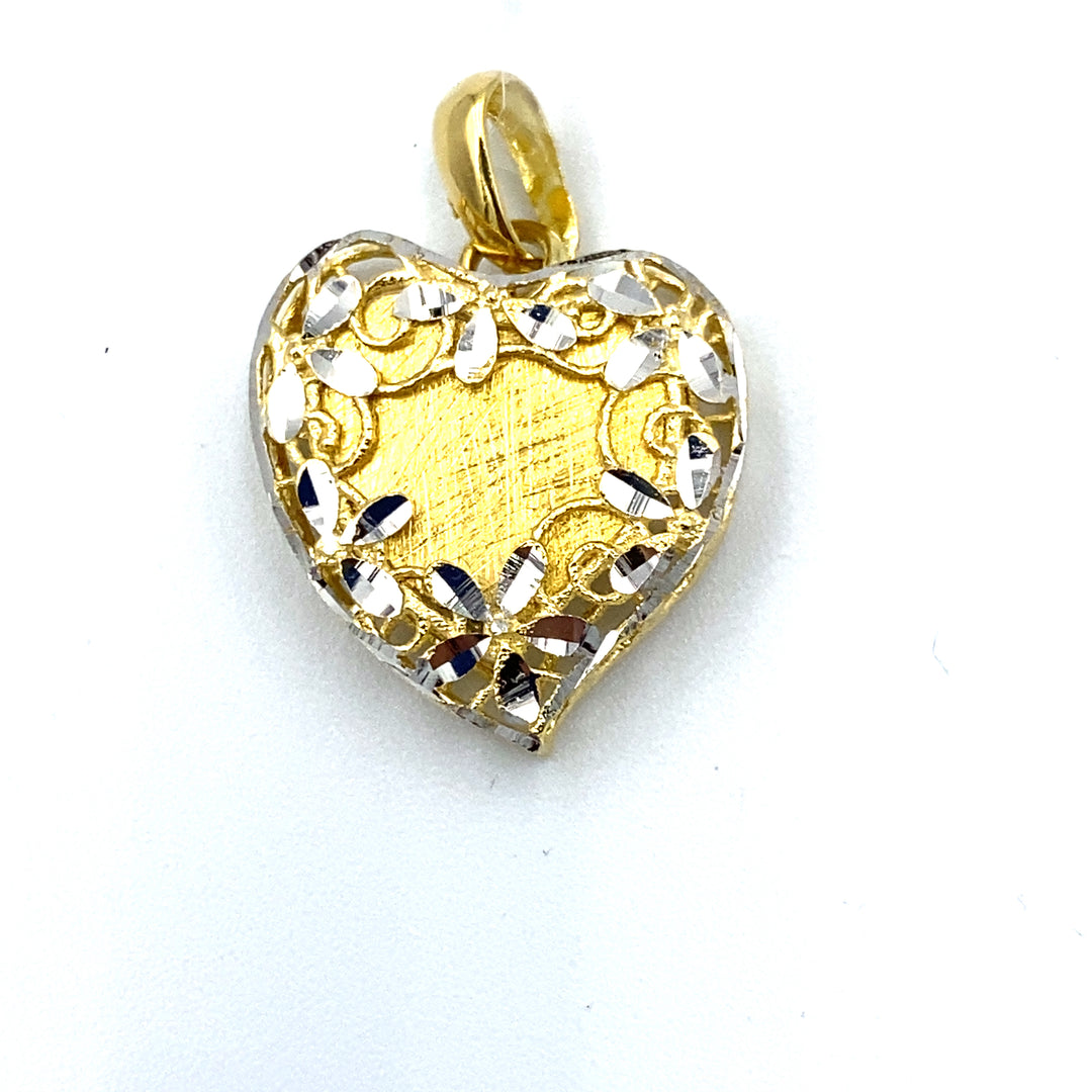 ciondolo cuore in oro bicolore siciliano  gioielli 
