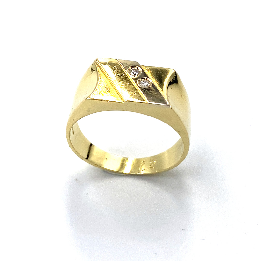 anello oro bicolore con diamanti siciliano  gioielli 