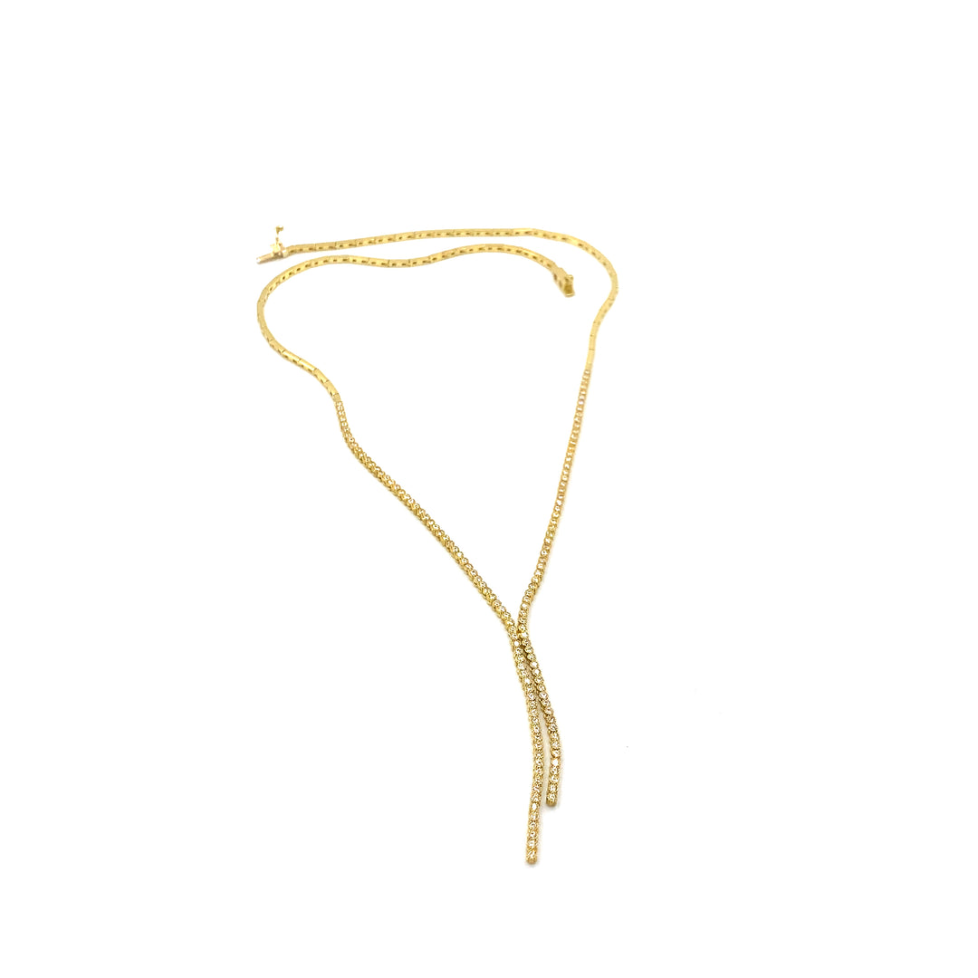 Yellow Gold Tennis Necklace