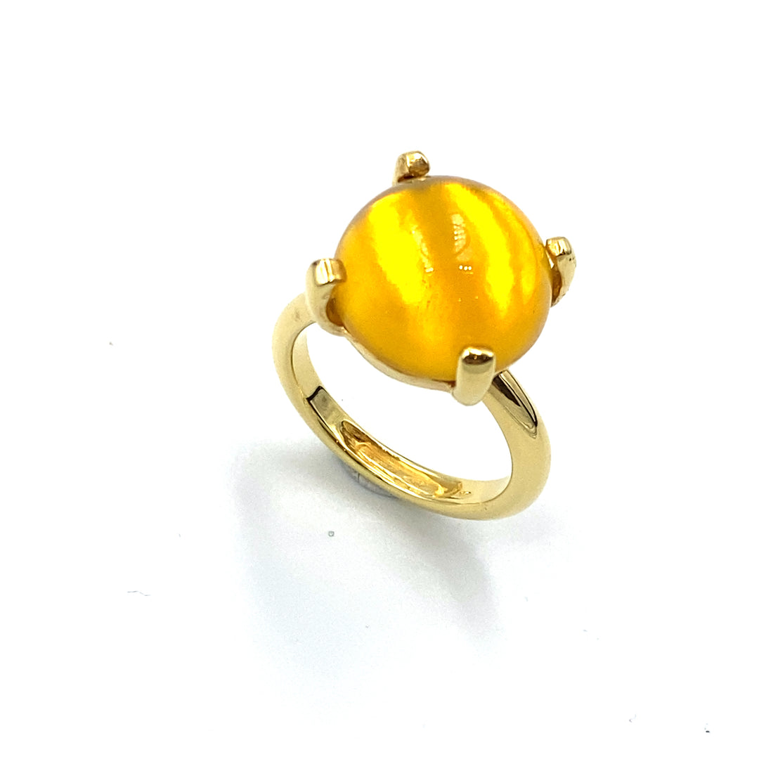 labriola oro anello in oro giallo con topazio - siciliano gioielli