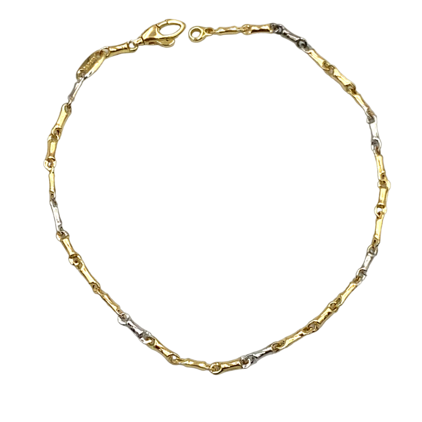 bracciale maglia ossetto in oro bicolore siciliano  gioielli 