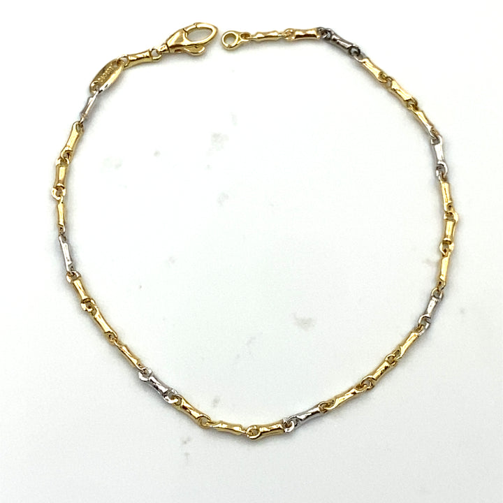 bracciale in oro bicolore maglia ossetto siciliano  gioielli 