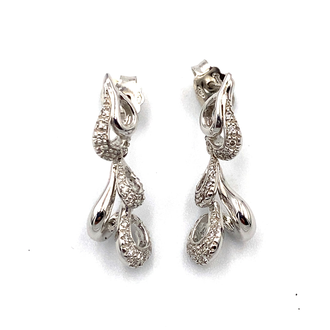 orecchini miluna oro bianco e diamanti - siciliano gioielli