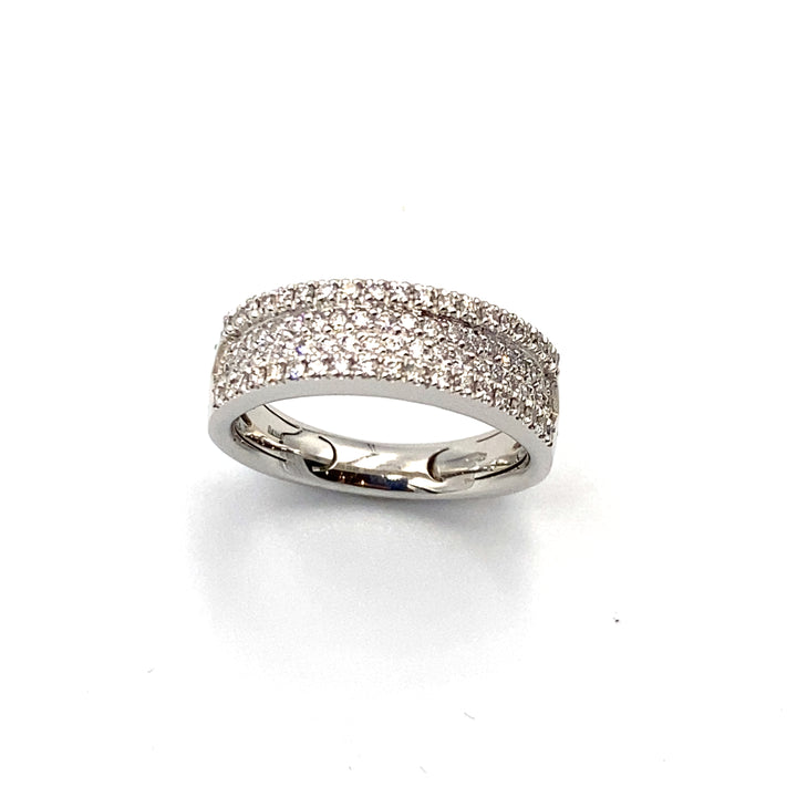 anello oro bianco  e pavè  di  diamanti  bibigi - siciliano  gioielli 