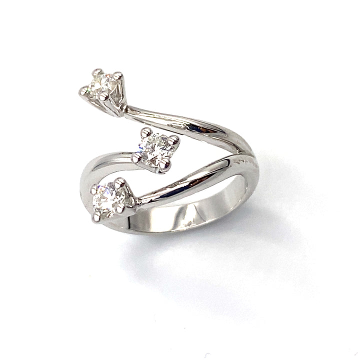 anello oro bianco con diamanti bibigi - siciliano gioielli