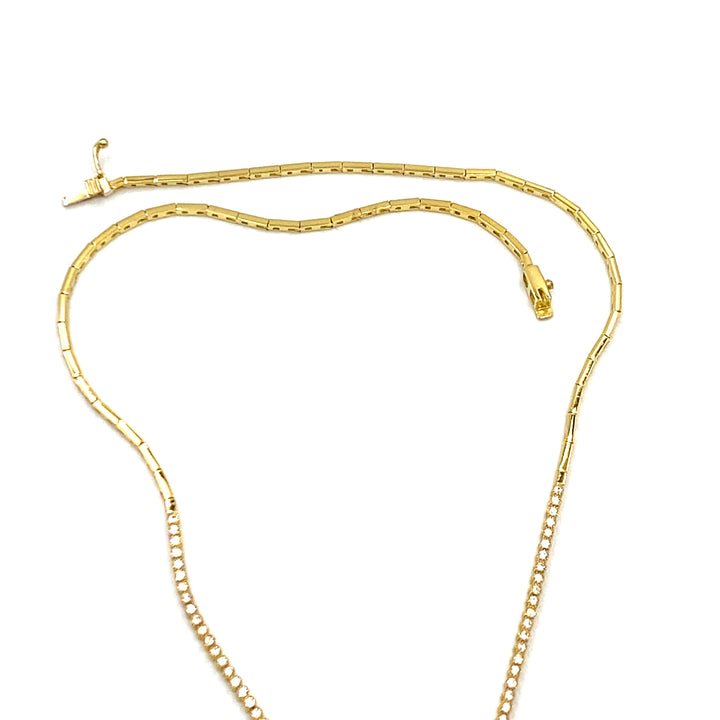 Yellow Gold Tennis Necklace