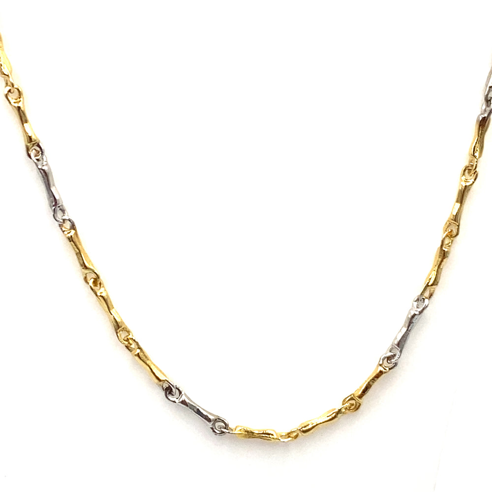 collana catena maglia ossetto in oro bicolore siciliano  gioielli 