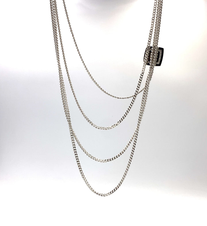 collana rebecca in acciaio a 4 fili - siciliano gioielli