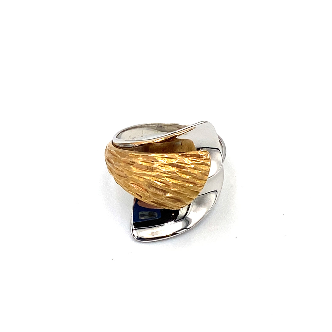 Anello in Oro Bicolore a fascia siciliano gioielli