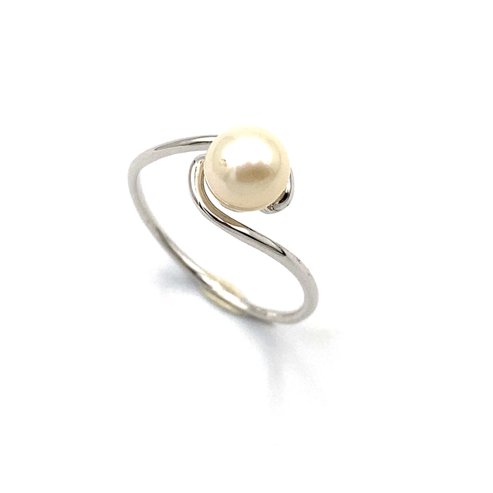 Anello Contrariè Perla Oro Bianco