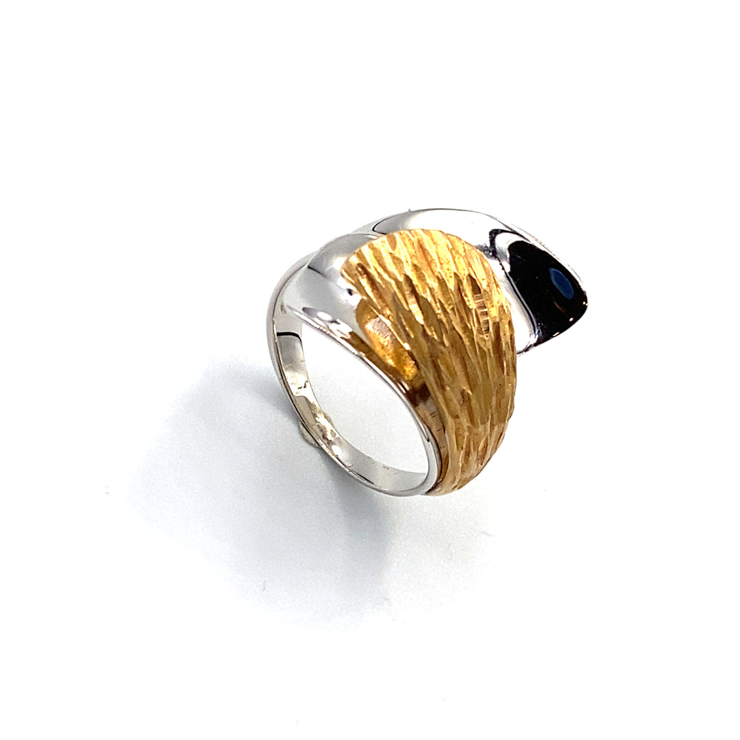 Anello in Oro Bicolore a fascia siciliano gioielli