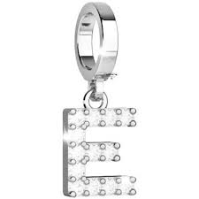Charm My  Alphabet  in Argento con Cristalli