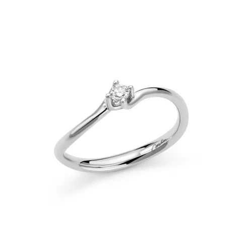Miluna Solitaire Ring in White Gold