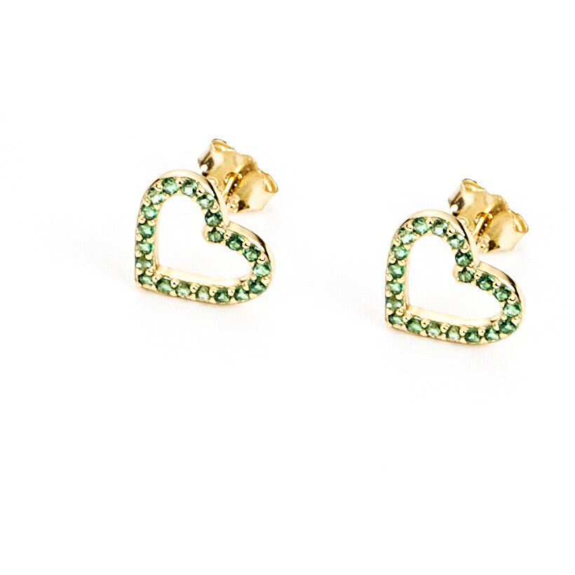 orecchini donna 4us cesare paciotti in argento con zirconi verdi - siciliano gioielli 