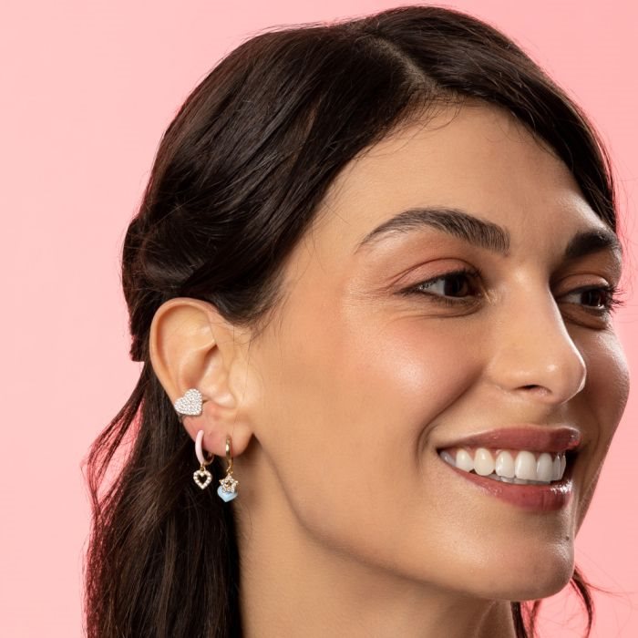 Rebecca Cuore Pave' single earrings