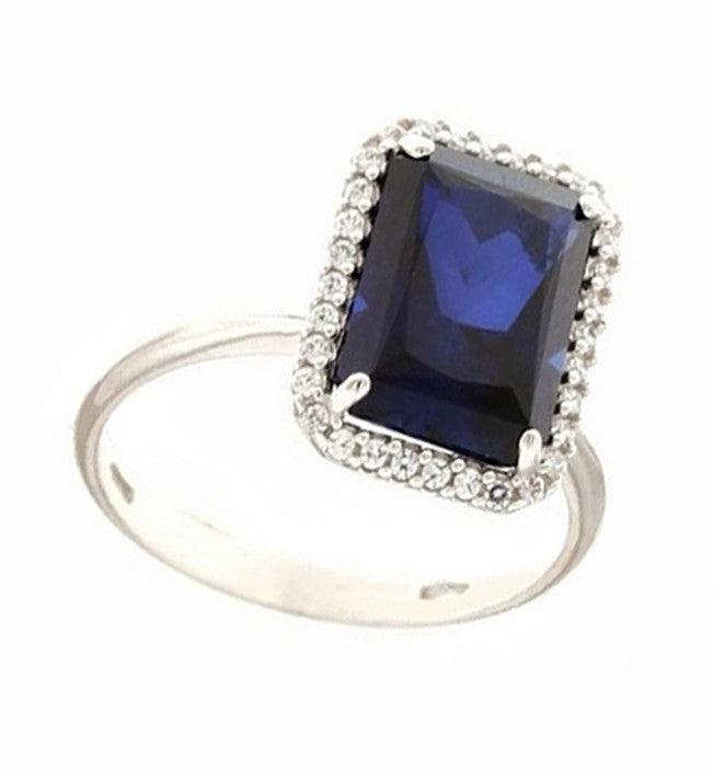 Anello Solitario con Pietra Blu - Siciliano Gioielli