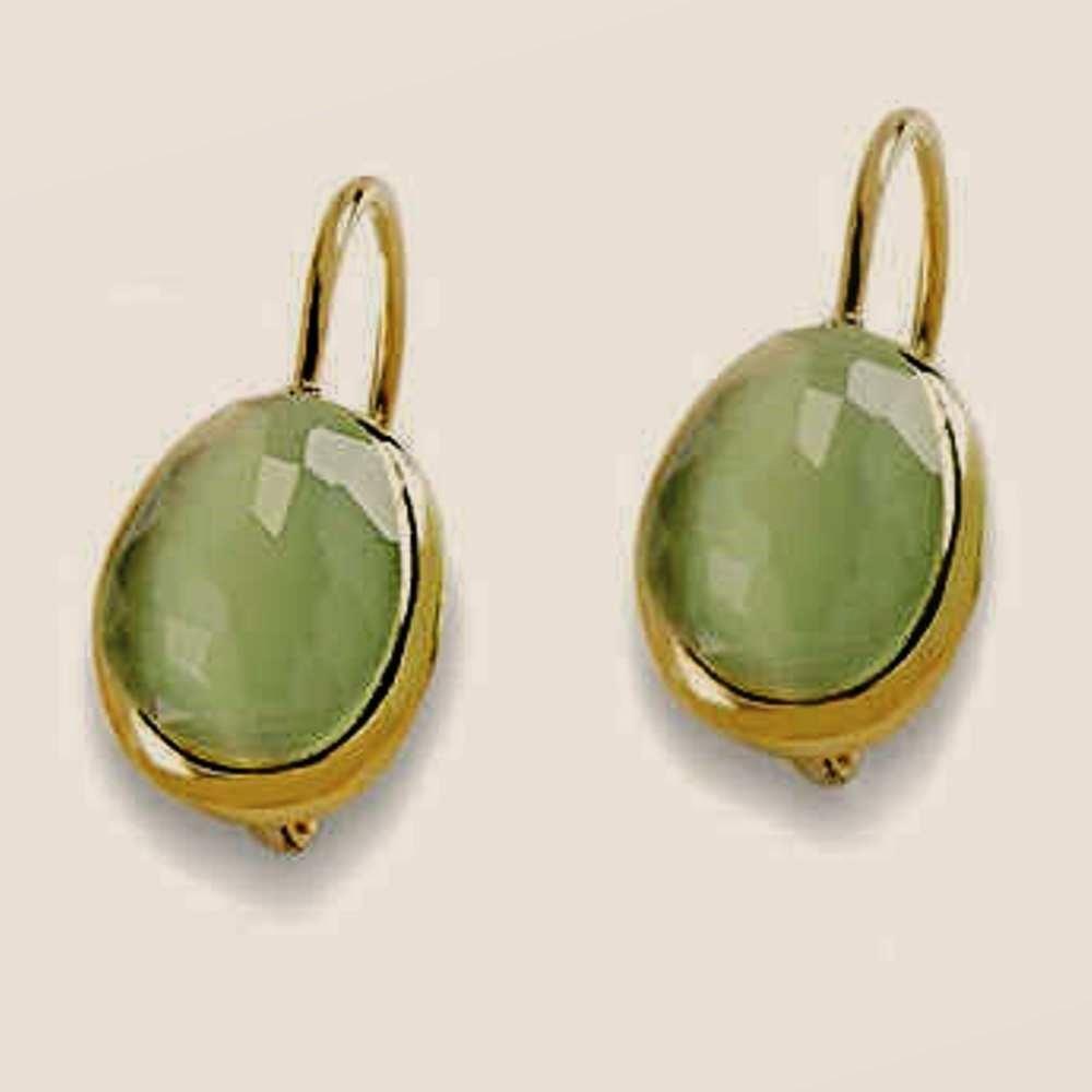 Latelita 925 Sterling Silver Earring Tear Drop or 22ct Aqua calcédoine verte Fru Latelita 925 Sterling Silver Earring Tear Drop or 22ct Aqua calcédoine verte Fru