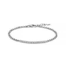 Bracciale con diamanti naturali e argento. - Siciliano Gioielli