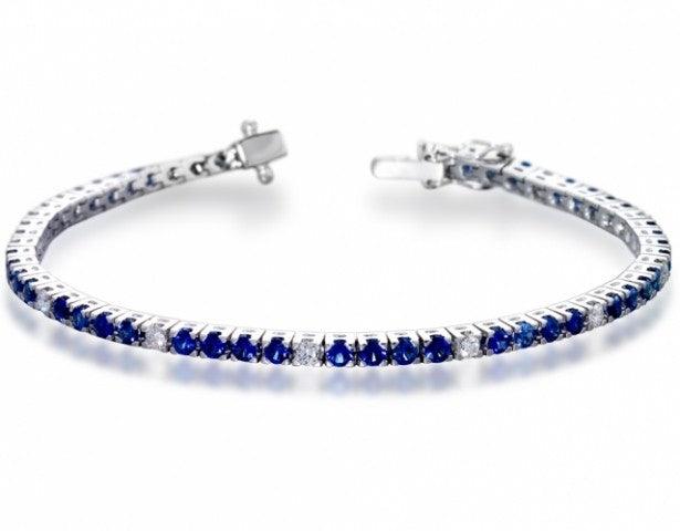 Bracciale tennis in argento con zirconi ovali blu - Ma.Gi. Gioielli Bracciale tennis in argento con zirconi ovali blu - Ma.Gi. Gioielli