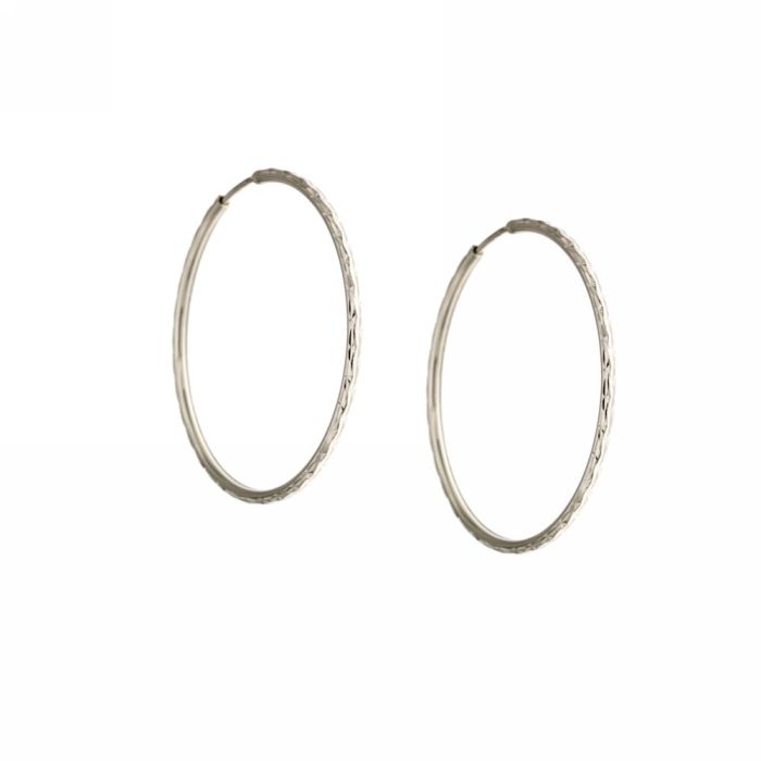 White Gold Hoop Earrings