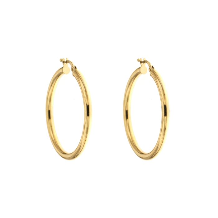 Yellow Gold Circle Earrings