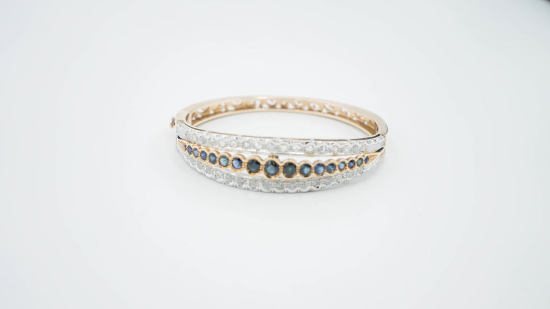 Rigid Bracelet with Blue Sapphires