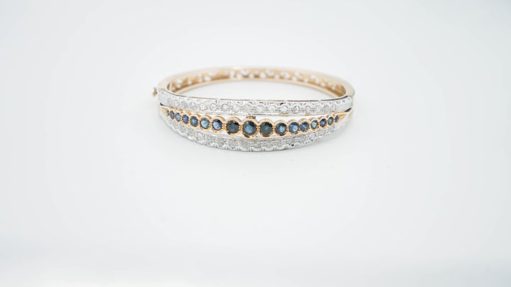 Rigid Bracelet with Blue Sapphires