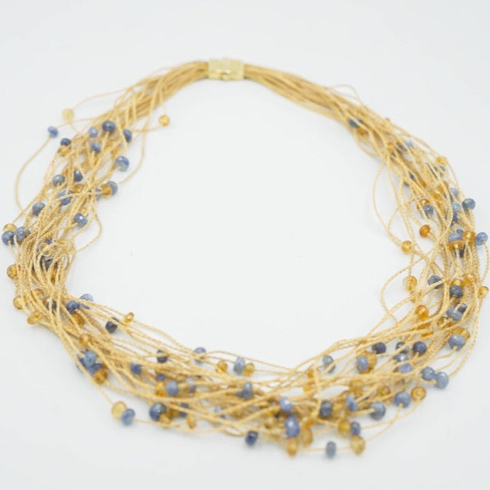 Multistrand Filigree and Crystal Necklace