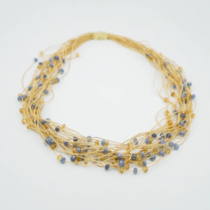 Multistrand Filigree and Crystal Necklace