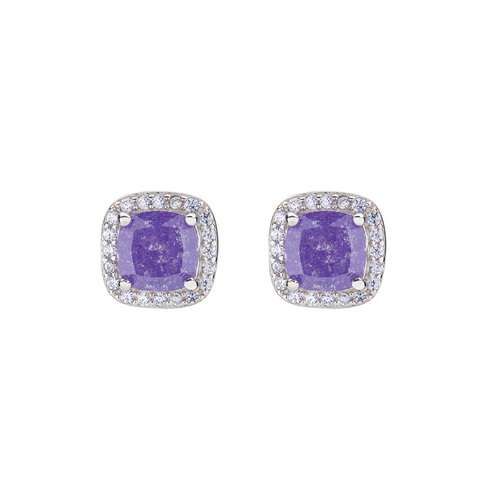 Amen Earrings With Purple Stone