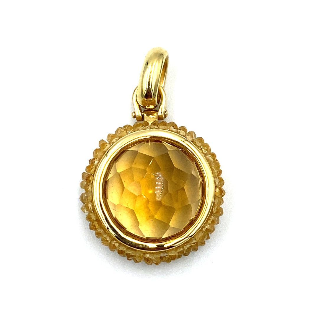 pendente in oro giallo  con topazio siciliano gioielli 